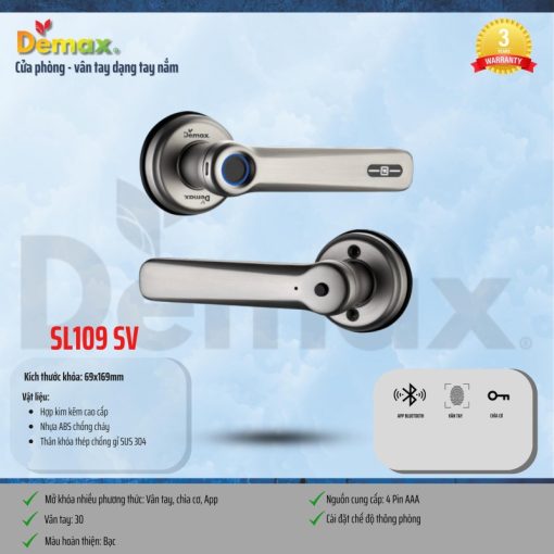 Khóa vân tay DEMAX SL109 SV tiêu chuẩn Đức - 4