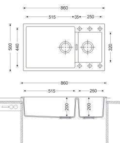CHẬU RỬA CHÉN CARYSIL ENC2-10/ARENA (XÁM TRO) - 6 CARYSIL ENC2-10/ARENA