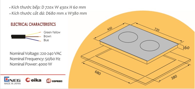 BẾP TỪ ĐÔI ÂM TOMATE GH 8G-02I DFC