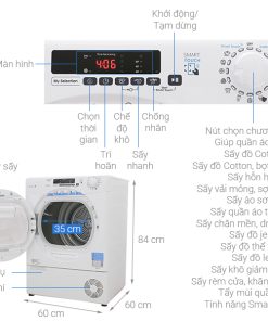 MÁY SẤY NGƯNG TỤ CANDY 9KG GVS C9DE-S - 10 MÁY SẤY NGƯNG TỤ CANDY 9KG GVS C9DE-S - 9
