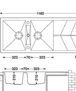 CHẬU RỬA CHÉN CARYSIL JAC1-10/ARENA (XÁM TRO) - 6 CARYSIL JAC1-10/ARENA