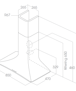 Máy hút mùi áp tường Elica SWEET CAST IRON/A/85+CAM PRF0167319 - 15