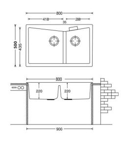 CHẬU RỬA CHÉN CARYSIL LMC5-03/NERA (ĐEN) - 6 CARYSIL LMC5-03/NERA
