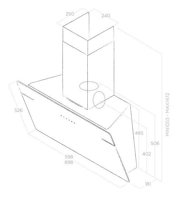 Máy hút mùi áp tường Elica L'ESSENZA WH/A/60 PRF0124233A