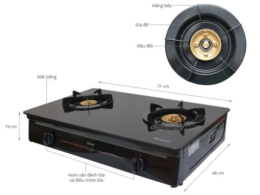 BẾP GAS DƯƠNG RINNAI RV-970(GL) - 3