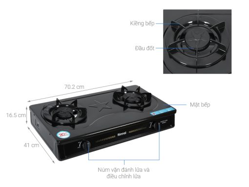 BẾP GAS ĐÔI RINNAI RV-MC27BE - 3
