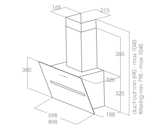 Máy hút mùi áp tường Elica SHY-S BL/A/90 PRF0166933 - 7