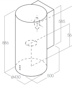 Máy hút mùi áp tường Elica TUBE IX/A/43 PRF0007783A - 8 Máy hút mùi áp tường Elica TUBE IX/A/43 PRF0007783A - 7