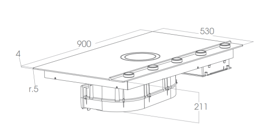 Bếp từ kết hợp máy hút mùi Elica NIKOLATESLA UNPLUGGED BLIX/F/90 PRF0184545 - 3