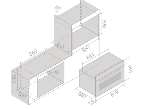 LÒ NƯỚNG VÀ VI SÓNG ELICA VIRTUS MULTI 90 TFT BL PRF0191768 - 3