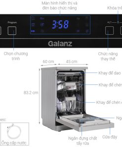 MÁY RỬA CHÉN ĐỘC LẬP GALANZ W45A3A401M-0E1(SS) - 8 MÁY RỬA CHÉN ĐỘC LẬP GALANZ W45A3A401M-0E1(SS) - 7