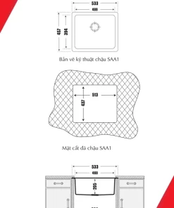 CHẬU RỬA CHÉN CARYSIL SAA1-04/MONTANA (MUỐI TIÊU) - 6 CARYSIL SAA1-04/MONTANA