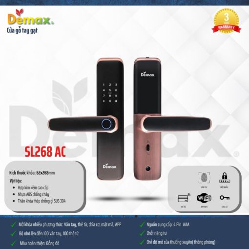Khóa thông minh DEMAX SL268 AC tiêu chuẩn Đức - 5