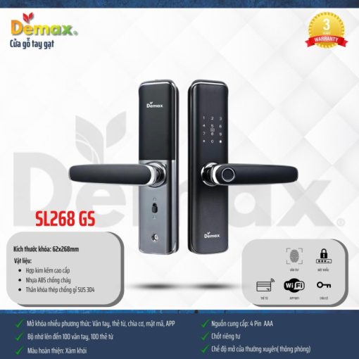 Khóa thông minh DEMAX SL268 GS tiêu chuẩn Đức - 5