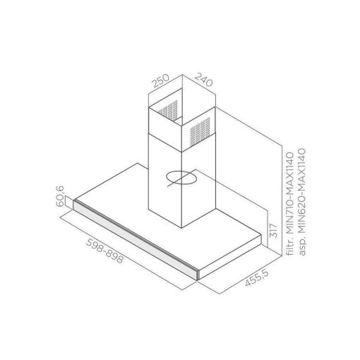 Máy hút mùi áp tường Elica JOY BLIX/A/60 PRF0104625A - 3