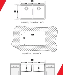 CHẬU RỬA CHÉN CARYSIL LMC1-04/MONTANA (MUỐI TIÊU) - 6 CARYSIL LMC1-04/MONTANA