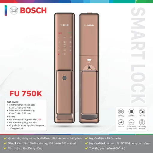 Khóa cửa vân tay BOSCH FU 750K - 3