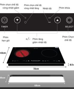 BẾP ĐÔI ĐIỆN TỪ HỒNG NGOẠI SUNHOUSE SHB9106 S - 4 BẾP ĐÔI ĐIỆN TỪ HỒNG NGOẠI SUNHOUSE SHB9106 S