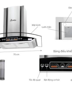 MÁY HÚT MÙI KÍNH CONG SUNHOUSE APEX APB6601 70C - 4 MÁY HÚT MÙI KÍNH CONG SUNHOUSE APEX APB6601-70C