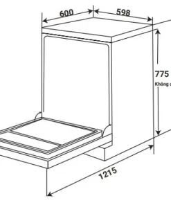 MÁY RỬA CHÉN ĐỘC LẬP KAFF KF BHMI775Y