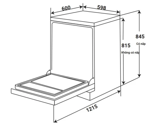 MÁY RỬA CHÉN ĐỘC LẬP KAFF KF BHMI815Y