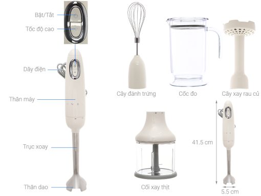 MÁY XAY CẦM TAY SMEG HBF02CREU 535 43 615