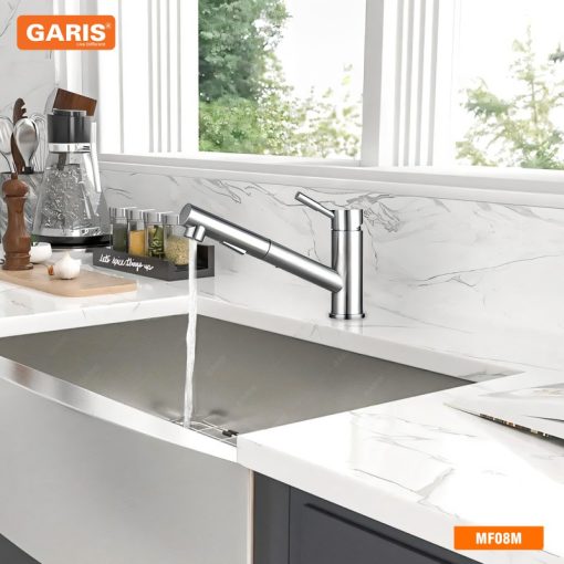Vòi chậu rửa bát có dây rút GARIS MF08M - 1