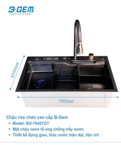 BỘ CHẬU VÒI ÂM B-GEM BG-7845TGT