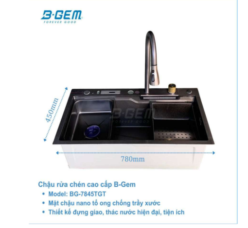 BỘ CHẬU VÒI ÂM B-GEM BG-7845TGT - 1