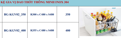 KỆ GIA VỊ DAO THỚT INOX 304 B-GEM BG-KGV02_400 - 3