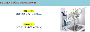 KỆ CHÉN THÔNG MINH INOX 304 B-GEM BG-KC015 (115CM) - 7