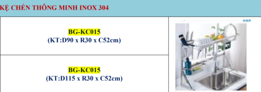 KỆ CHÉN THÔNG MINH INOX 304 B-GEM BG-KC015 (90cm) - 3