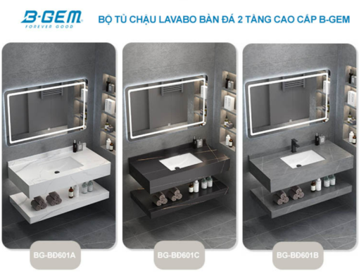 Bộ chậu Lavabo bàn đá 2 tầng B-GEM BG-BĐ601B - 5