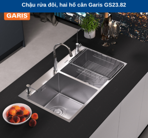 CHẬU RỬA BÁT 2 HỐ GARIS GS23.82 - 3