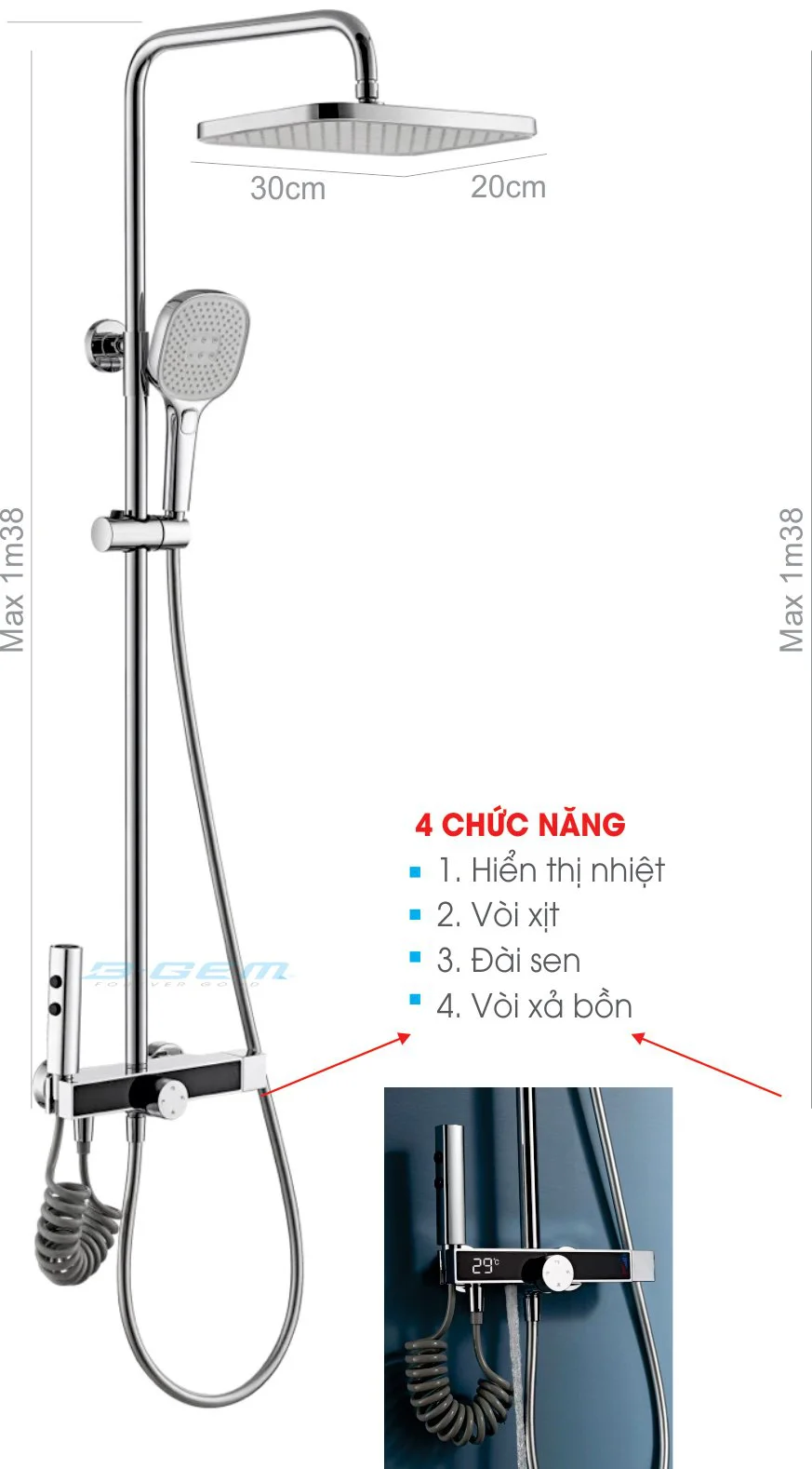 SEN CÂY NÓNG LẠNH B-GEM B-1003A