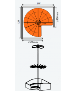 GIÁ XOAY TREO GÓC TỦ QUẦN ÁO GARIS GW33E - 7