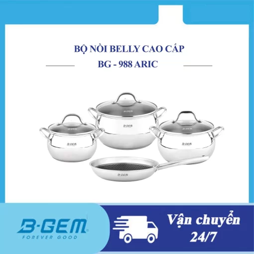 BỘ NỒI BELLY B-GEM BG-988 ARIC - 1
