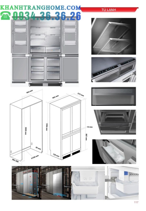 TỦ LẠNH ÂM TOÀN PHẦN KAFF KF BI555W LUXURY - 58