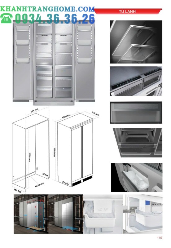 TỦ LẠNH ÂM TOÀN PHẦN KAFF KF BI555W LUXURY - 70