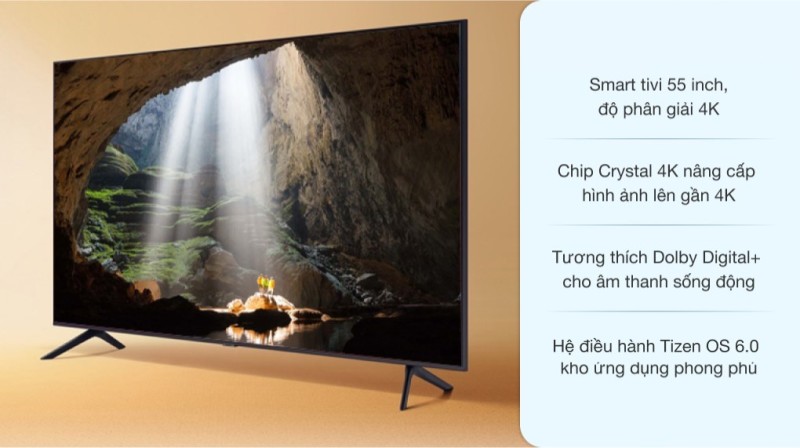 Smart Tivi Samsung 4K 55 inch UA55AU7700KXXV - Miễn phí vận chuyển ...