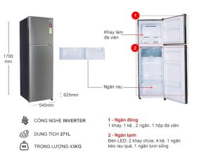 Tủ lạnh Sharp Inverter 253 lít SJ-X281E-SL - 21