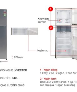Tủ lạnh Sharp Inverter 315 lít SJ-X346E-SL - 19