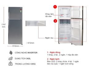 Tủ lạnh Sharp Inverter 315 lít SJ-X346E-DS - 21