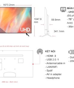 Smart Tivi Samsung 4K 75 inch UA75AU7700KXXV - 22 Smart Tivi Samsung 4K 75 inch UA75AU7700KXXV - 21