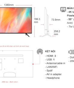 Smart Tivi Samsung 4K 55 inch UA55AU7002 - 17