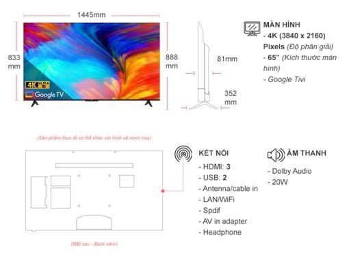 Google Tivi TCL 4K 65 inch 65P638 - 3