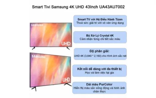 Smart Tivi Samsung 4K 43 inch UA43AU7002KXXV - 3