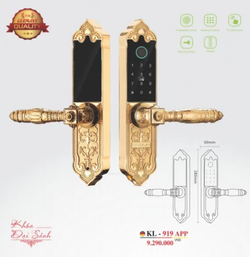 Khóa Vân Tay Cửa Gỗ Kassler KL-919 APP - 1