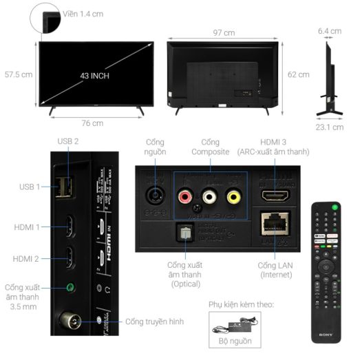 Google Tivi Sony 4K 43 inch KD-43X75K - 3