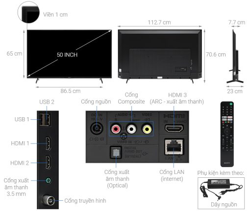 Google Tivi Sony 4K 50 inch KD-50X75K - 3